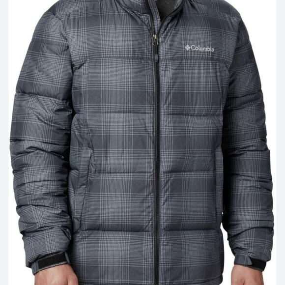 Columbia Jacket Mens Small Pike Lake Gray Plaid Lightweight Puffer Omni Heat - Picture 11 of 11